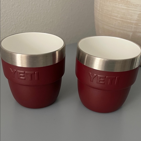 Yeti Wild Vine Red (retired) Rambler 4 ounces Stackable Set NWOT - Picture 4 of 6